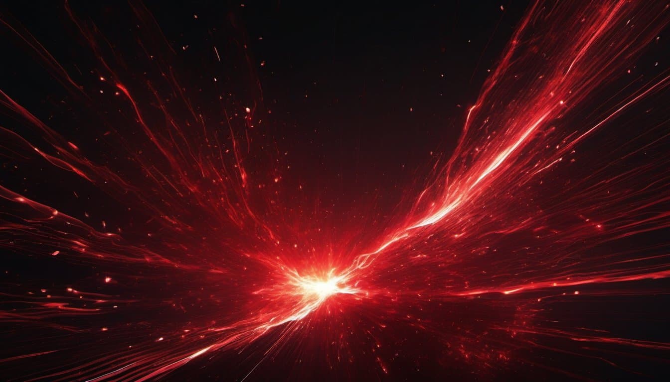 Abstract red light burst on black, representing Rekort Music energy